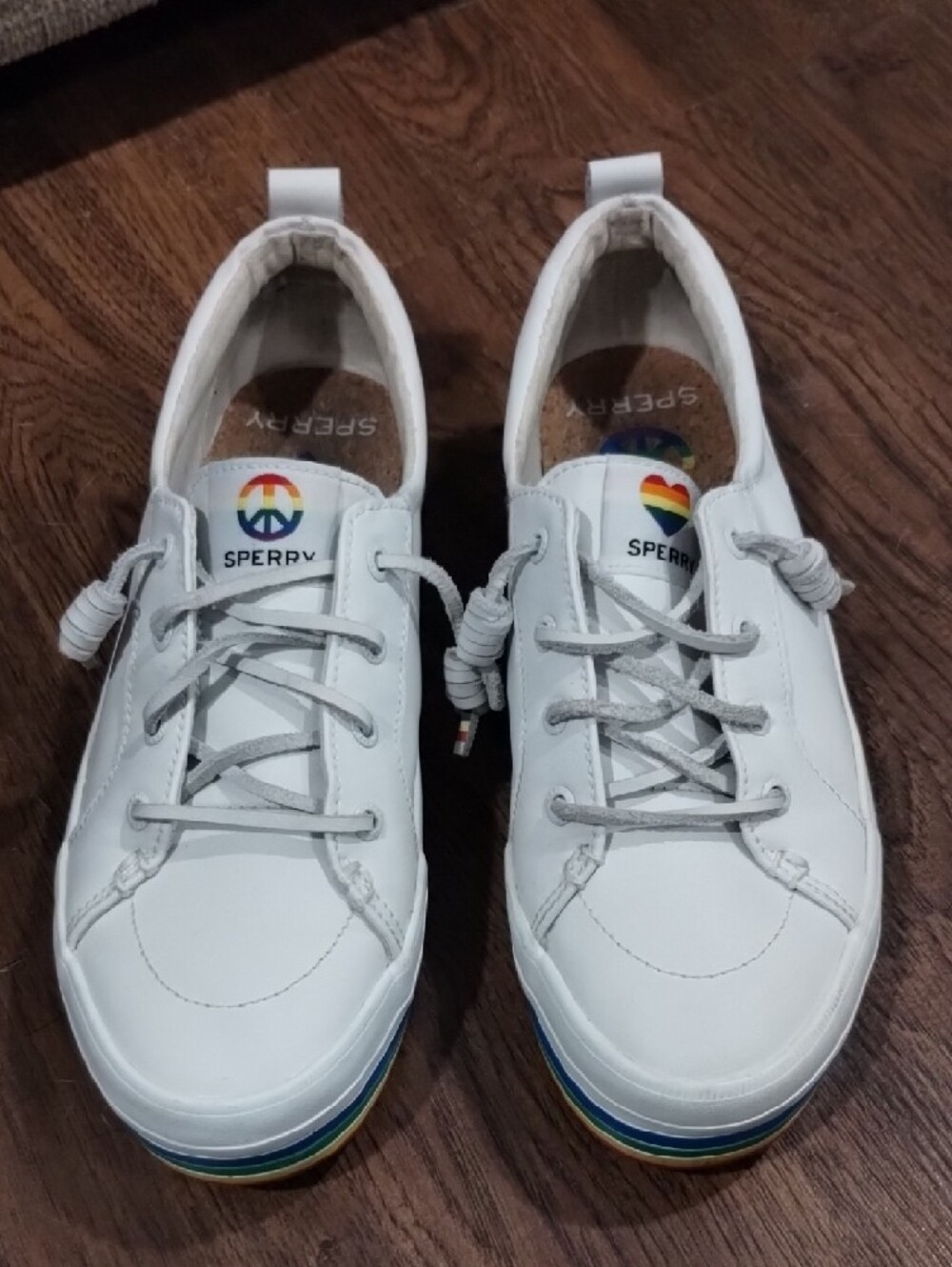 Sperry Pride Boat Shoes with Rainbow-Striped Sole. (26) - Picture 2 of 6